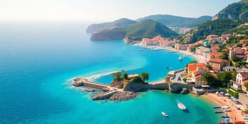 Des plages ensoleillées et des montagnes verdoyantes baignées de lumière.