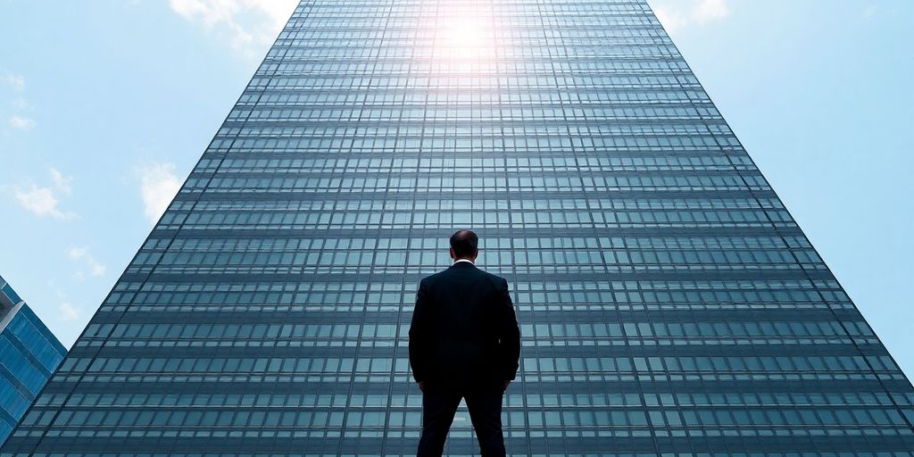 Patrick Drahi silhouette face à un gratte-ciel