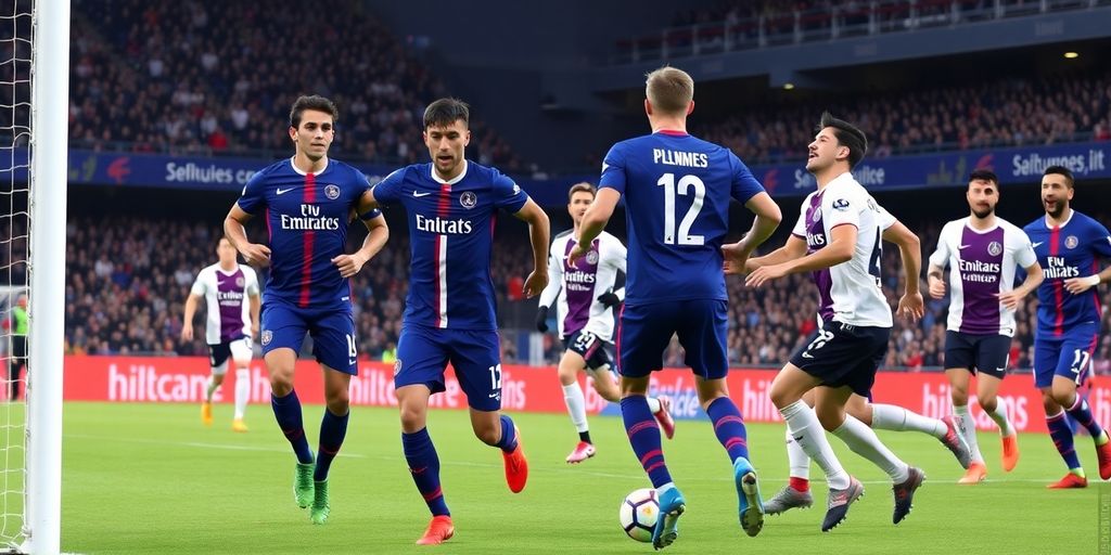Joueurs du PSG célébrant un but contre Toulouse