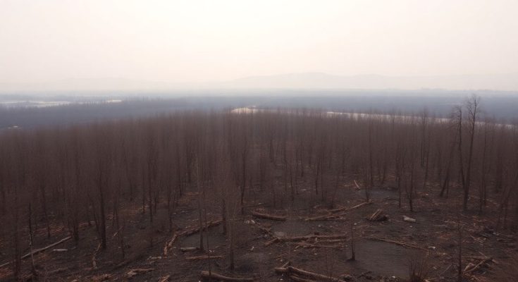 Montagnes ravagées par les flammes dans les Corbières.
