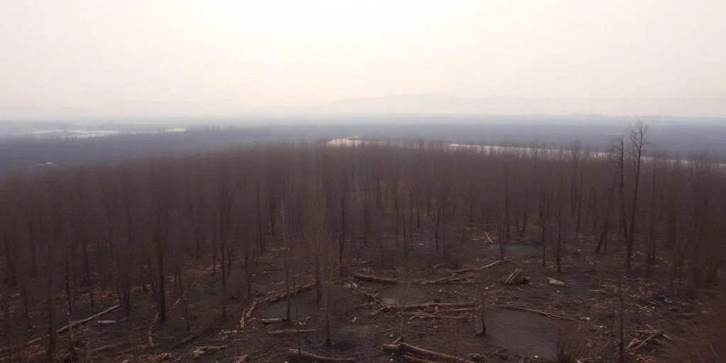 Montagnes ravagées par les flammes dans les Corbières.