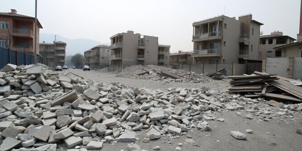 Destruction après un séisme en Turquie.