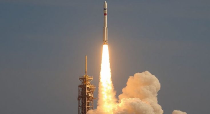 Fusée Ariane 6 s'élevant dans le ciel