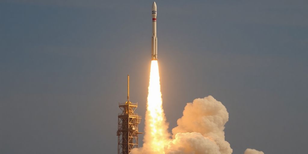 Fusée Ariane 6 s'élevant dans le ciel