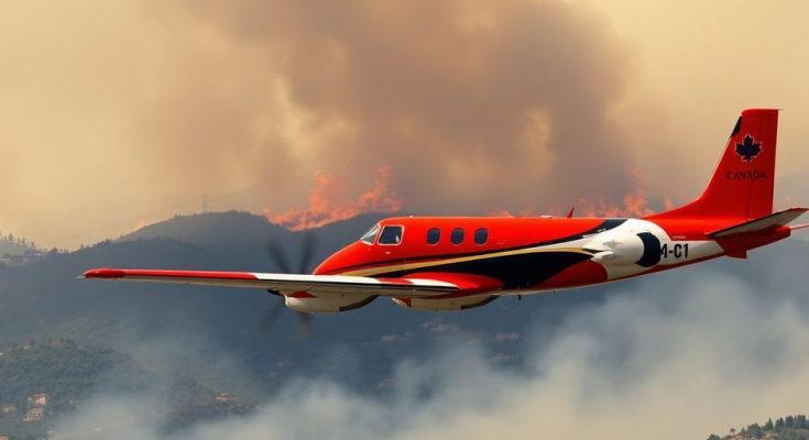 Avions Canadair survolant des zones touchées par des incendies.