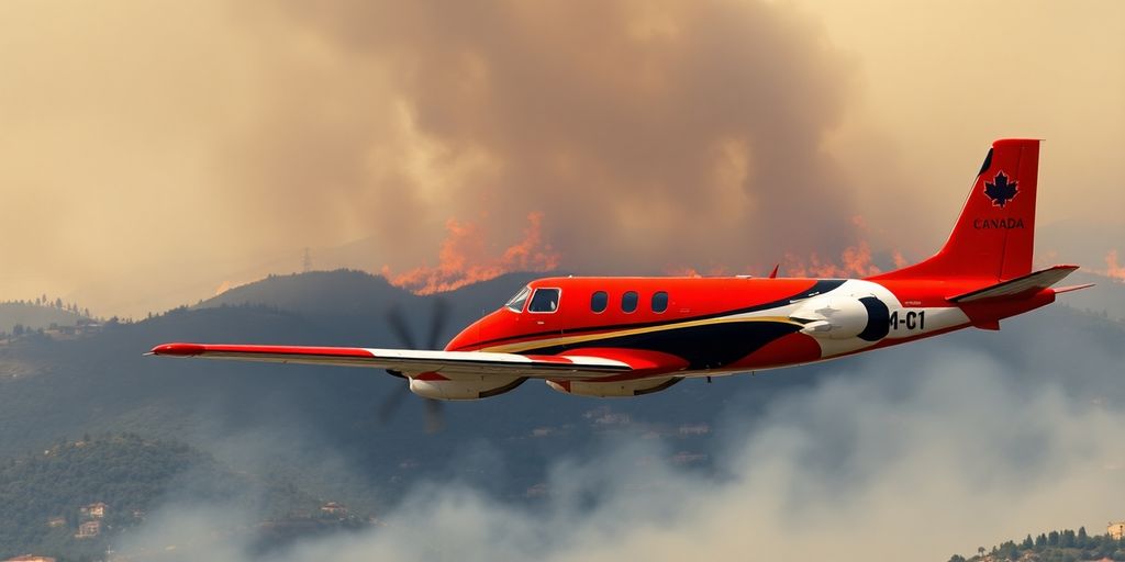 Avions Canadair survolant des zones touchées par des incendies.