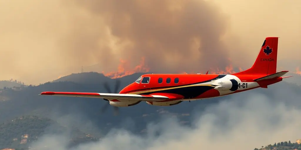 Avions Canadair survolant des zones touchées par des incendies.