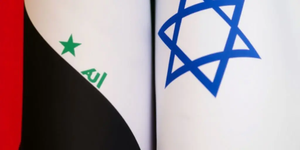 Drapeaux d'Israël et du Hamas flottant côte à côte.