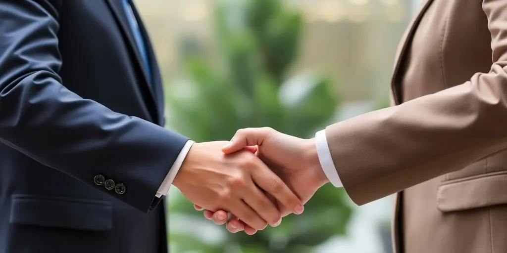 Poignées de main entre officiels.