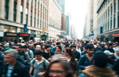 Manifestants marchant dans une rue lors d'une grève.