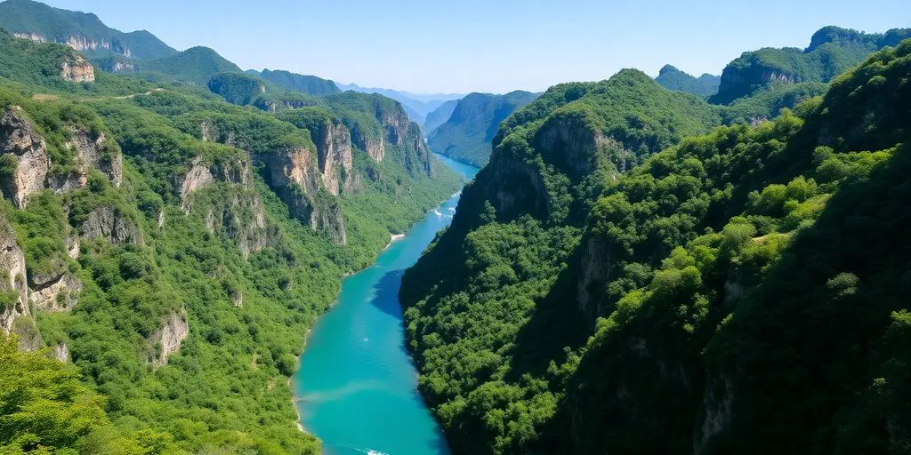 Falaises calcaires spectaculaires du Verdon au soleil.