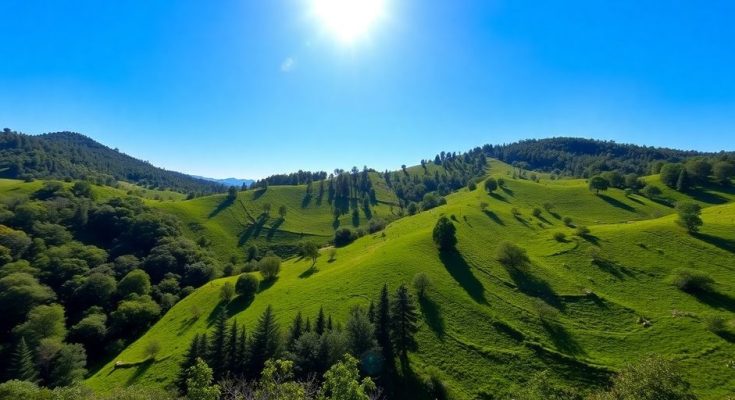 Paysage naturel verdoyant et paisible.