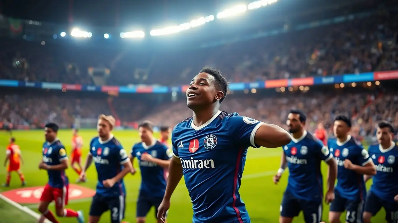 Mbappé et Olise célèbrent un but contre l'Ukraine.