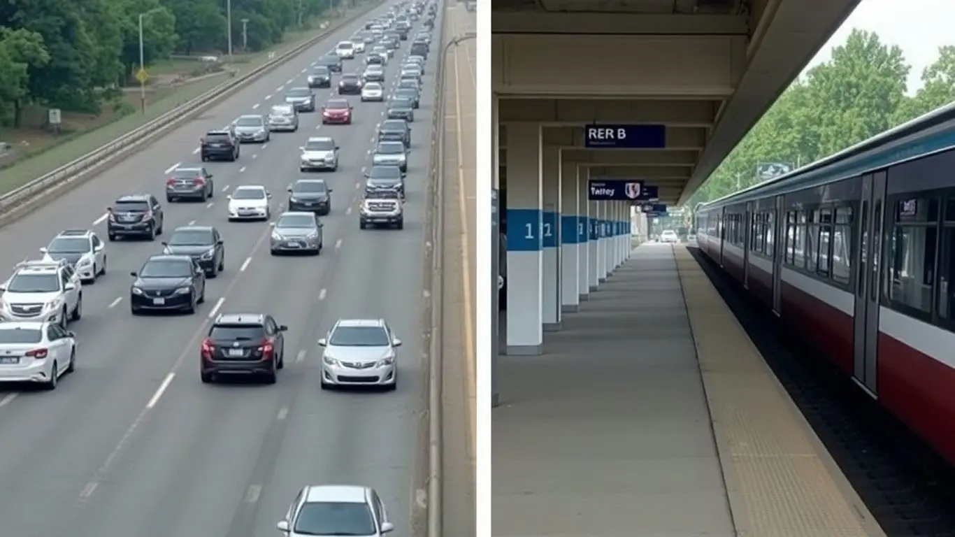 Trafic routier dense et RER B perturbé, transports normaux.