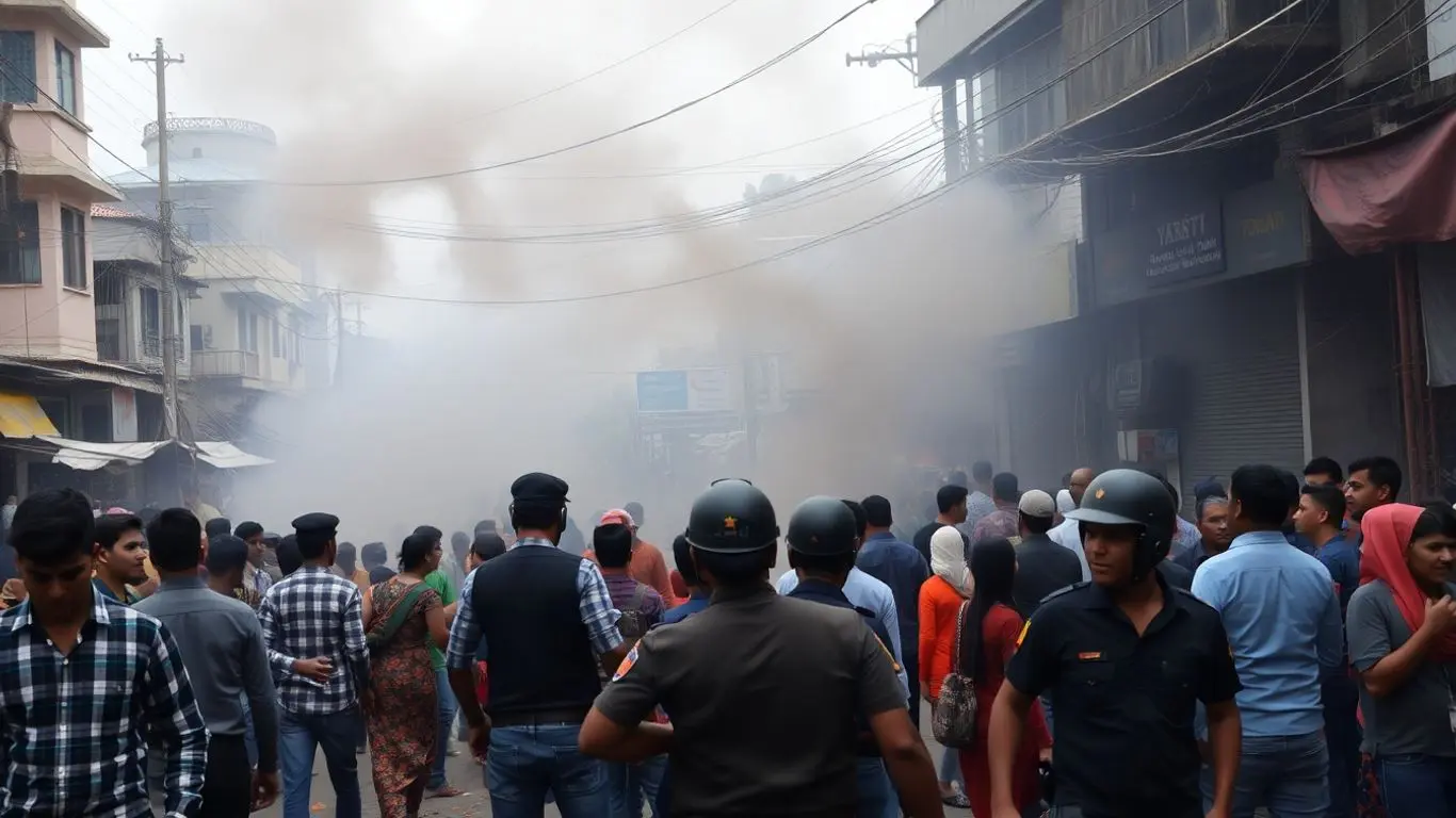 Manifestants en colère dans les rues du Népal.