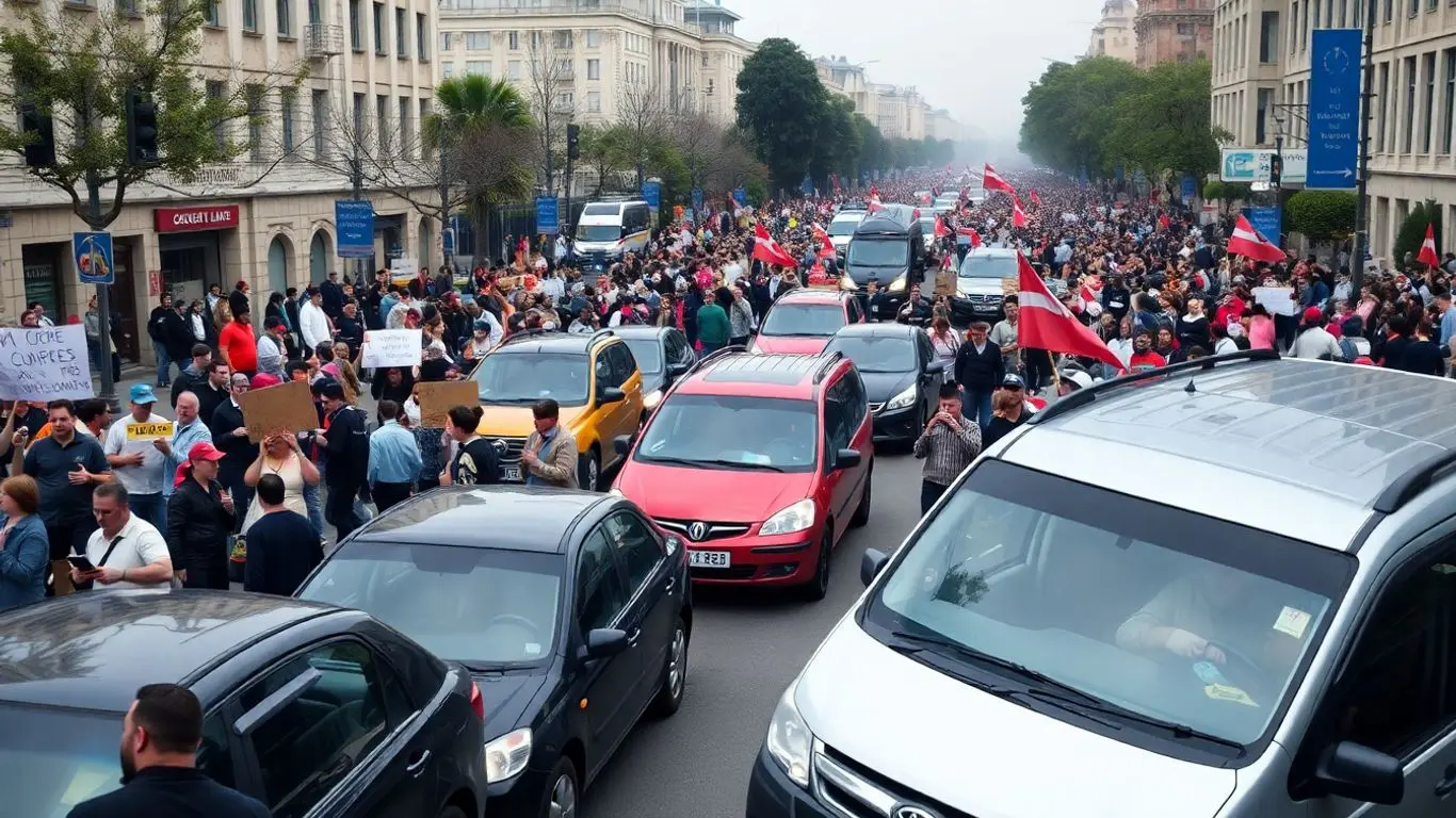 Manifestation et blocage routier en France