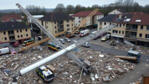 Tornade dans le Val-d'Oise : une personne est morte et quatre autres ont été gravement blessées à Ermont après la chute de trois grues