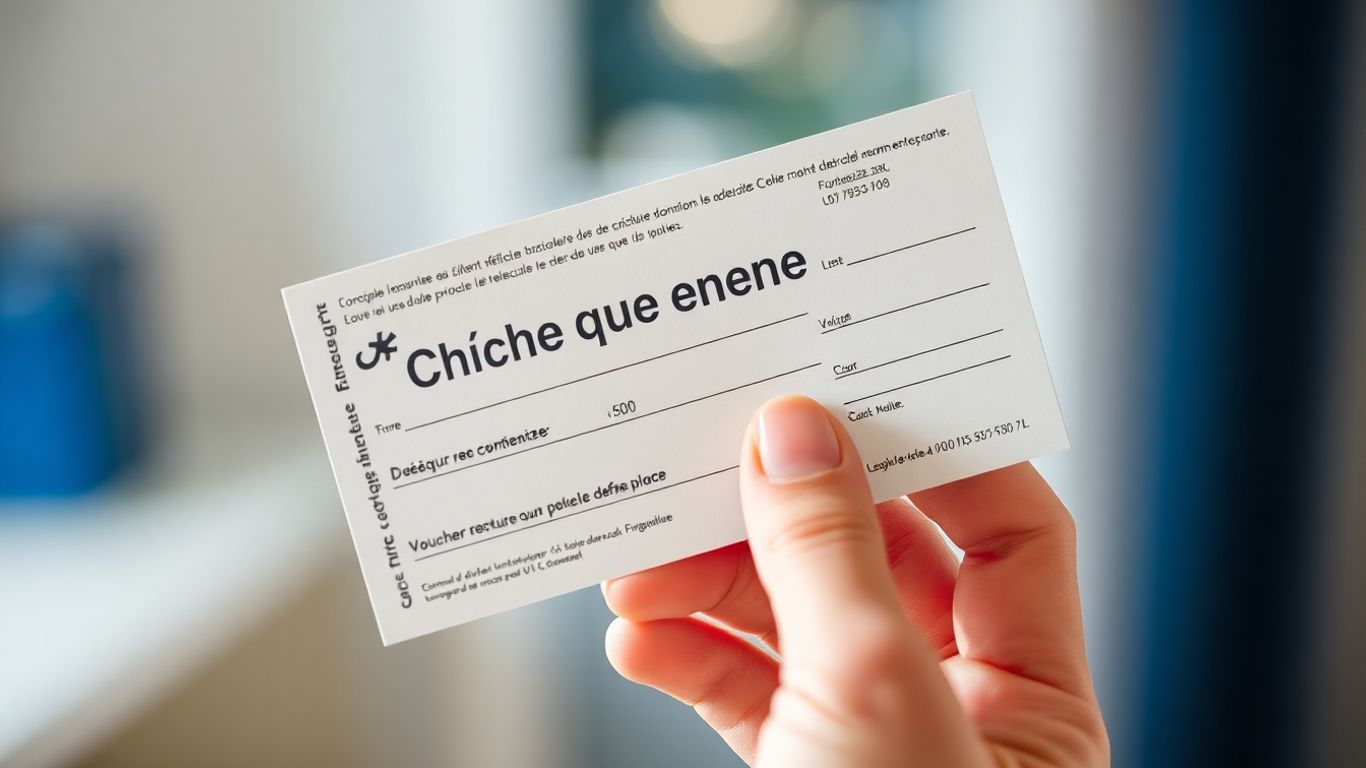 Main de personne tenant un chèque énergie français