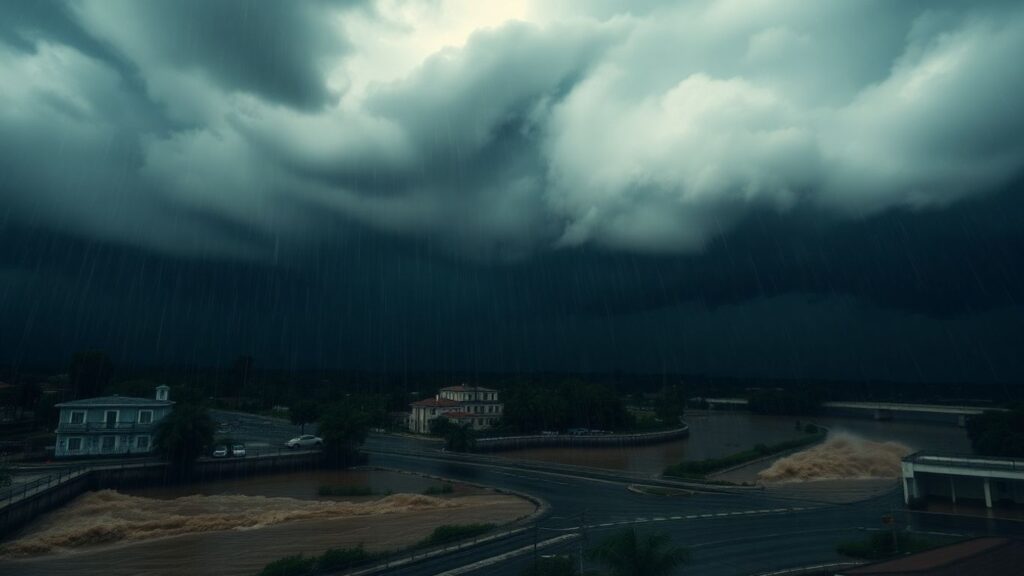 Tempête Melissa : inondations, vents violents, et menaces d'ouragan.