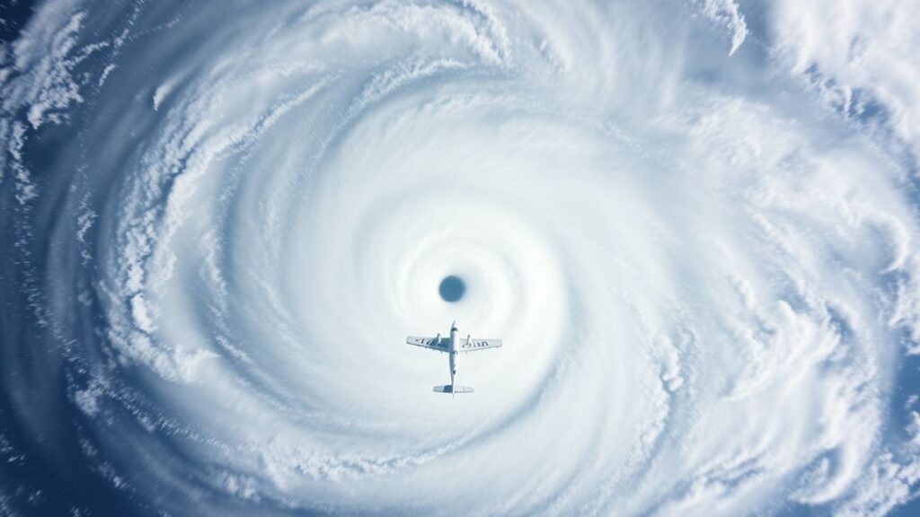 Avion dans l'œil de l'ouragan Melissa
