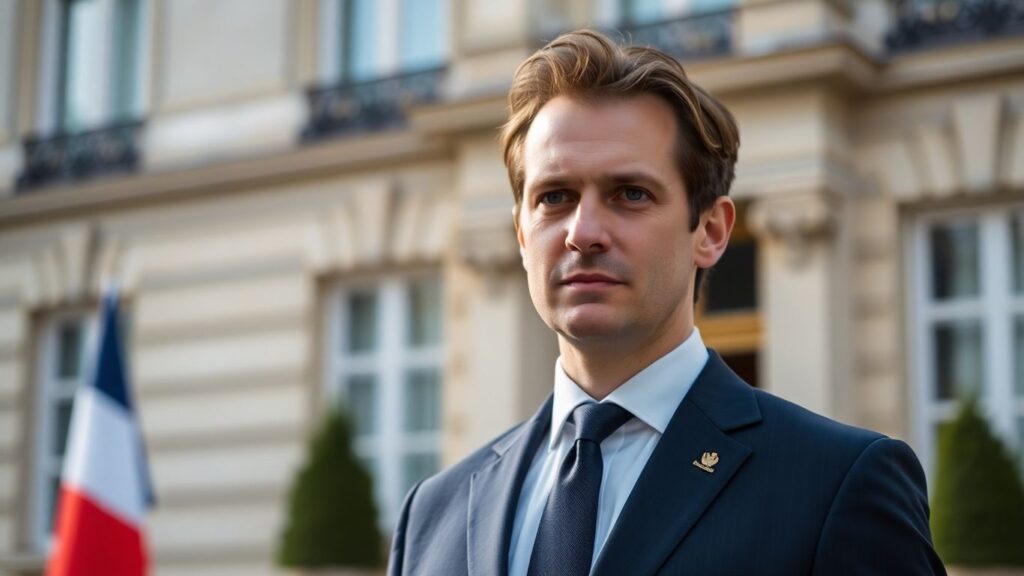 Sébastien Lecornu devant un bâtiment officiel français