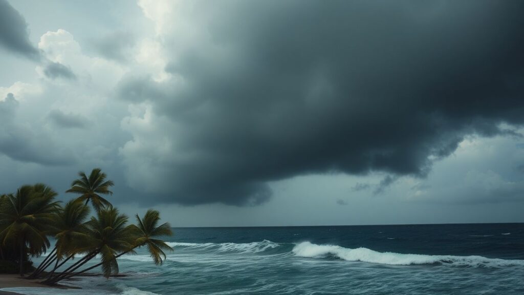 Tempête tropicale Jerry frappe la côte antillaise sous la pluie