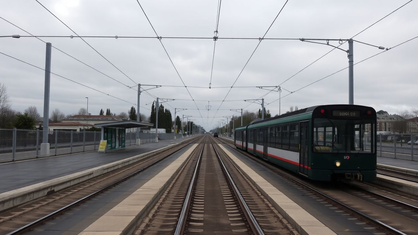 Station de tramway vide à Montpellier lors d'une grève.