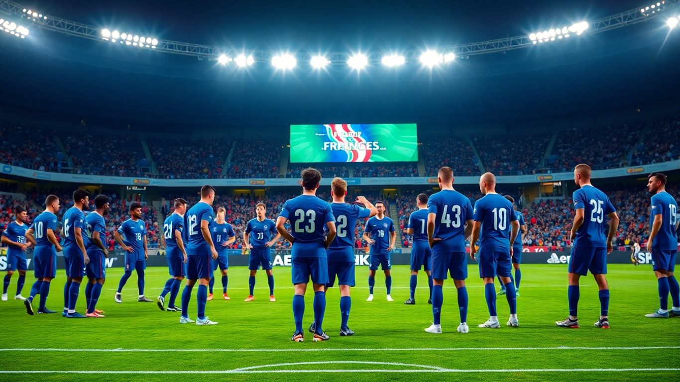 Équipe de France de football jouant contre l'Azerbaïdjan