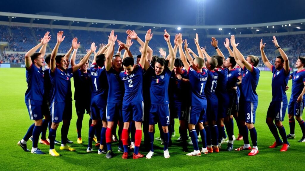 Les Bleuets célèbrent une victoire à la Coupe du monde U20.