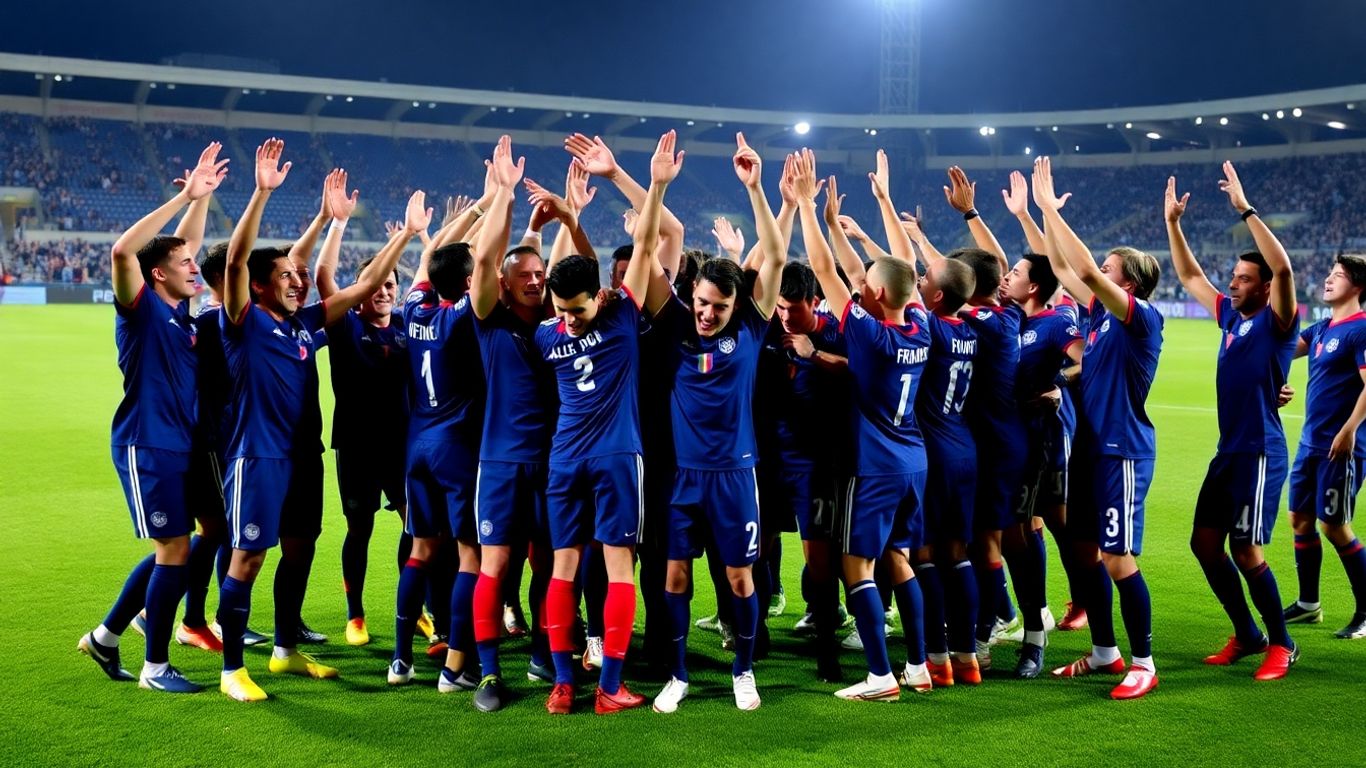 Les Bleuets célèbrent une victoire à la Coupe du monde U20.