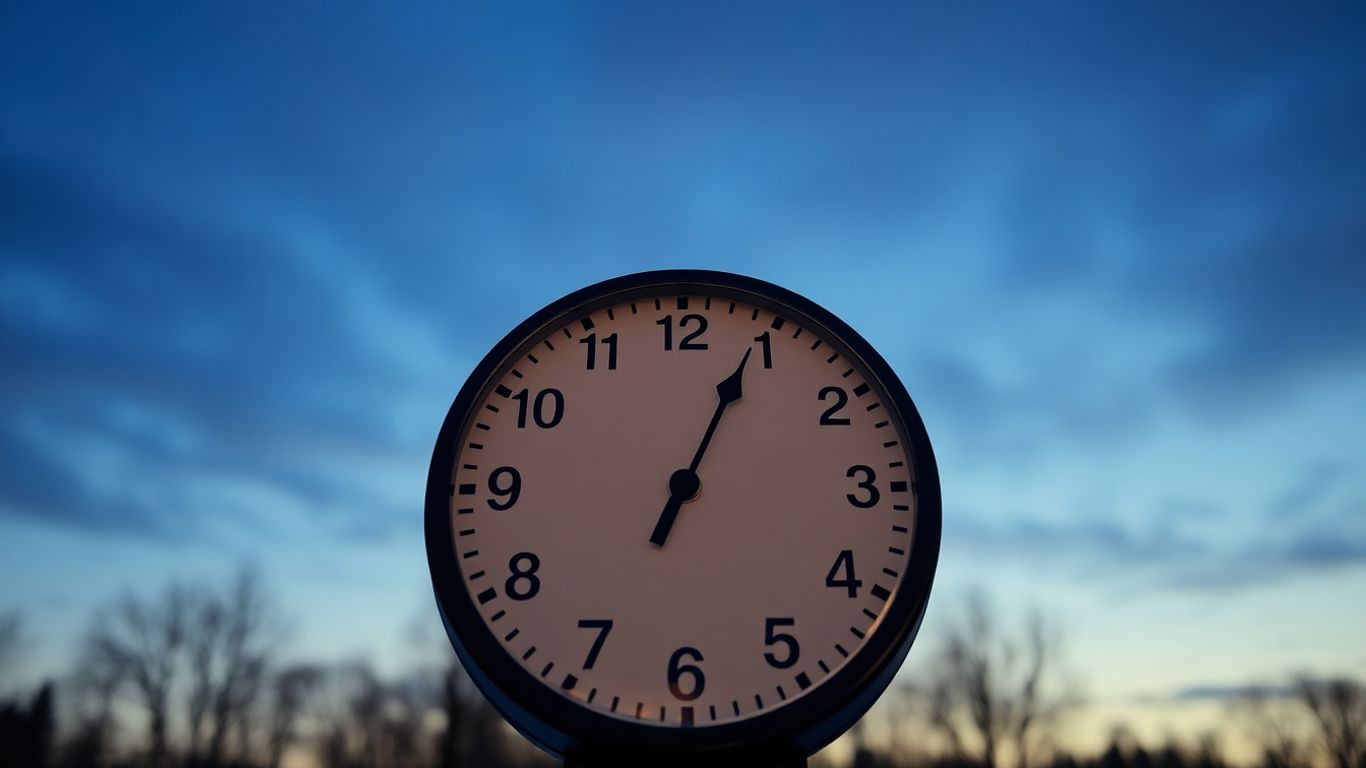 Horloge indiquant l'heure d'hiver plus tôt.
