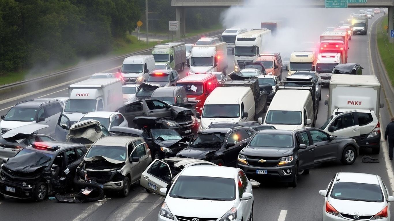Carambolage monstre sur l'A13, véhicules détruits, embouteillages.