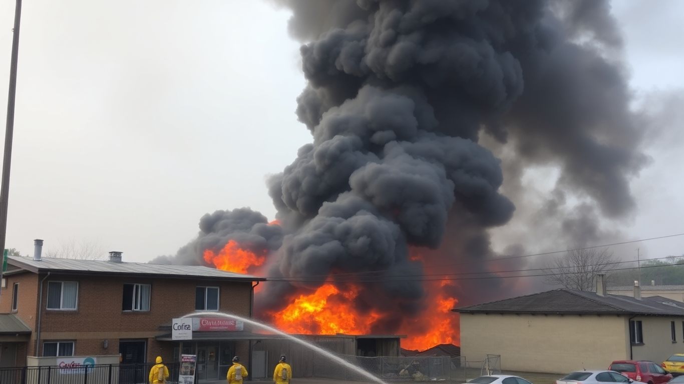 Incendie à Villefranche : fumée épaisse et flammes