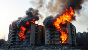 Deux immeubles détruits par un violent incendie à Vichy