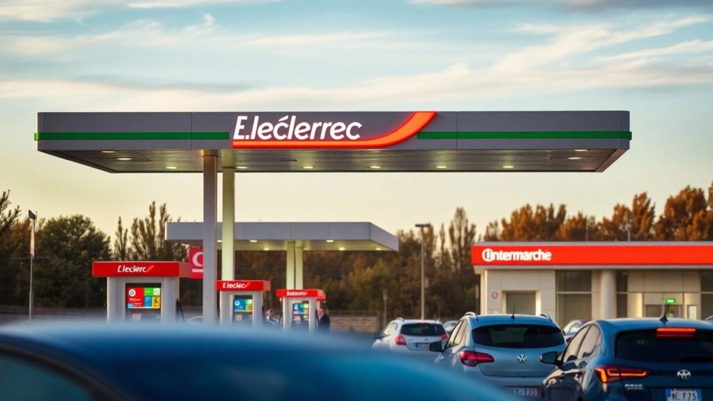 Stations essence E.Leclerc et Intermarché pendant les vacances.