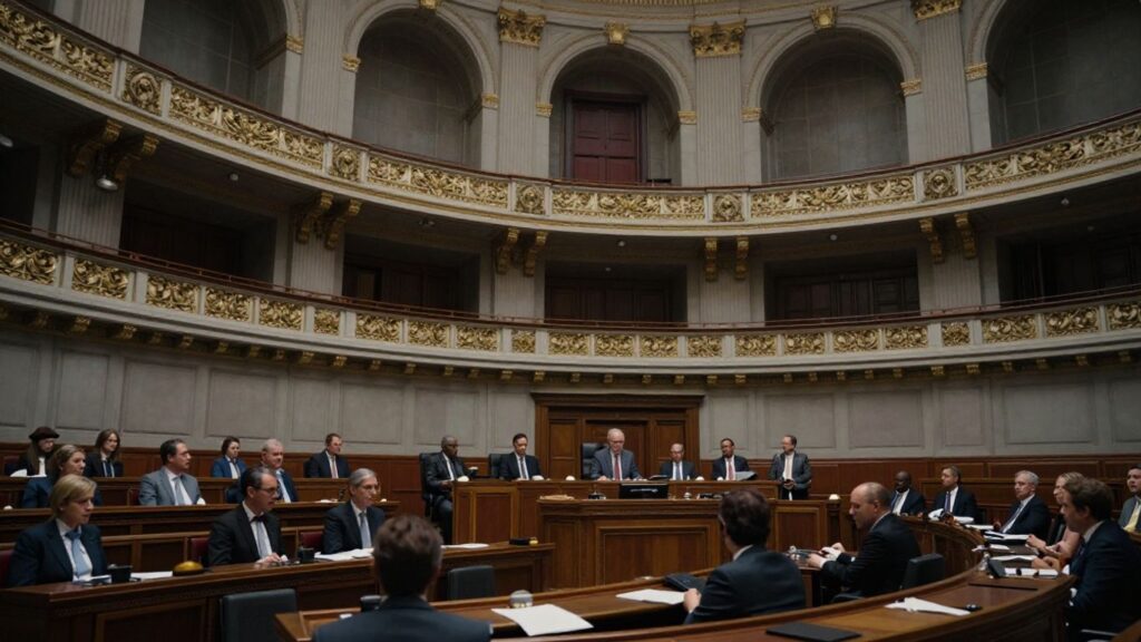 Députés et sénateurs discutent un projet de loi.