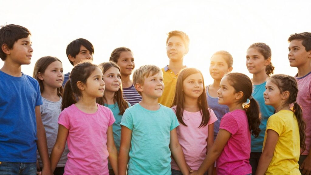 Enfants unis pour leurs droits municipaux.