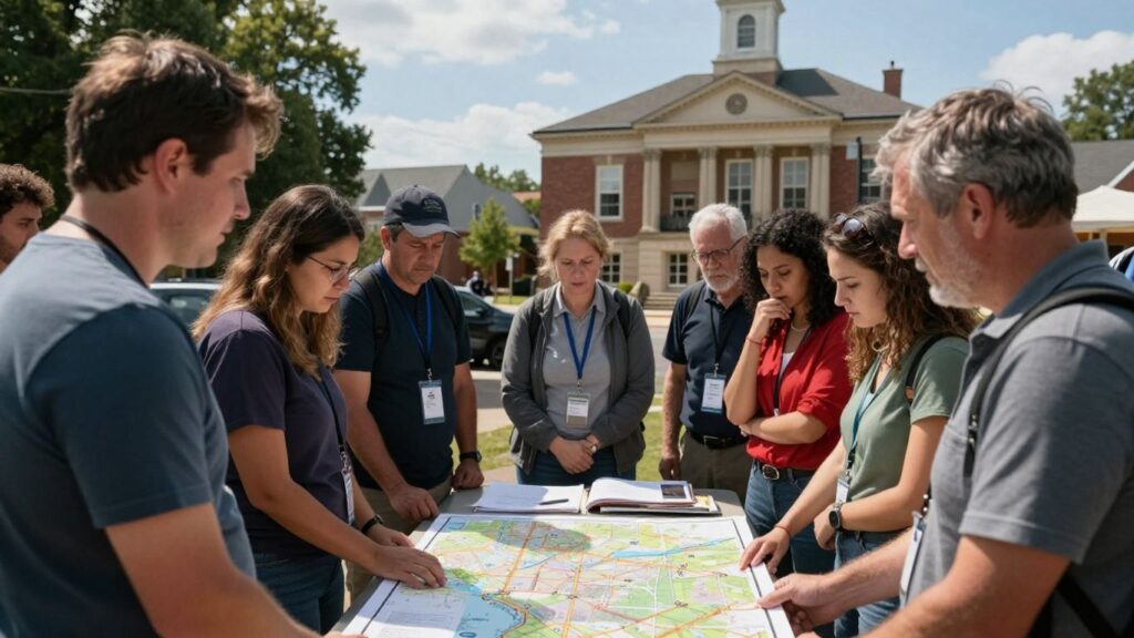 Élus et citoyens discutent de la santé locale.