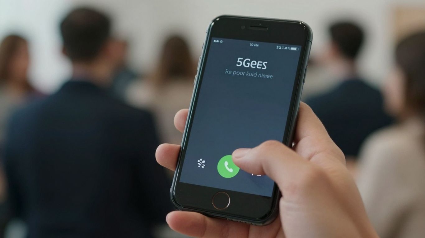 Main de personne tenant un téléphone sonnant.