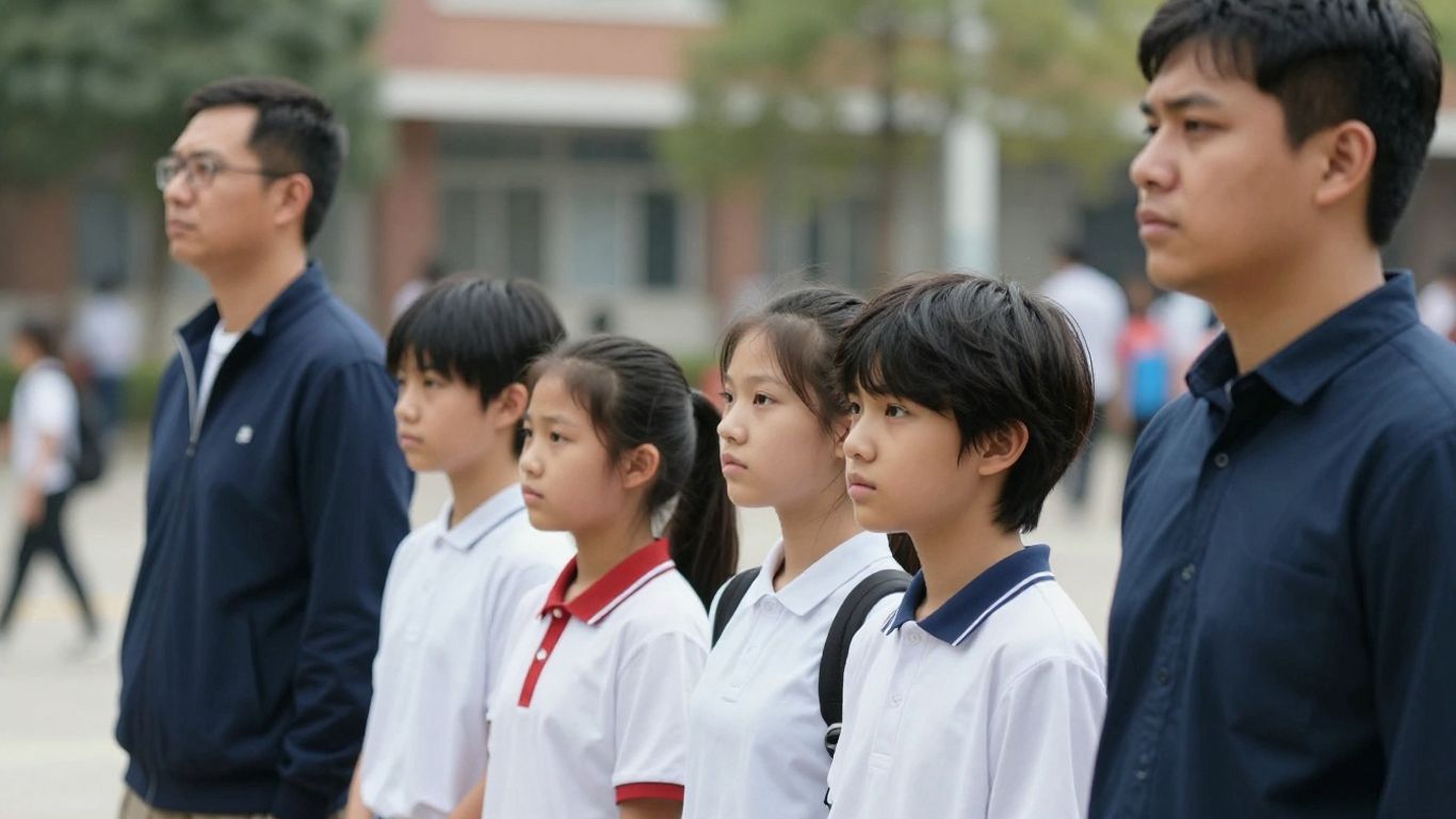 Trois personnes unies contre le harcèlement scolaire.