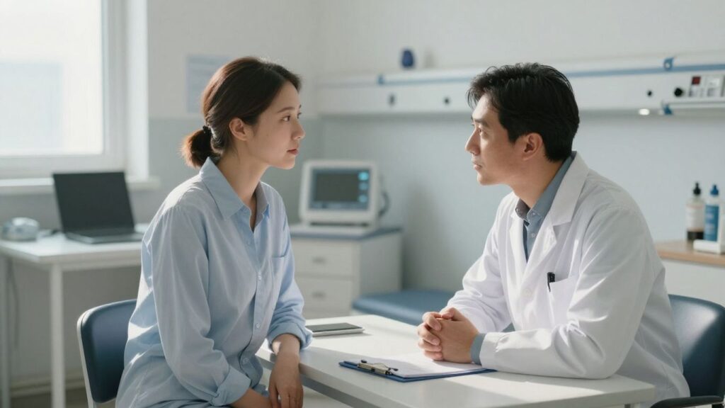 Généraliste consultant un patient au CCAS de Marly.