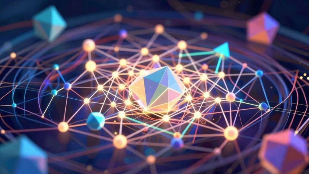 Intelligence artificielle, réseau neuronal abstrait et lumineux.