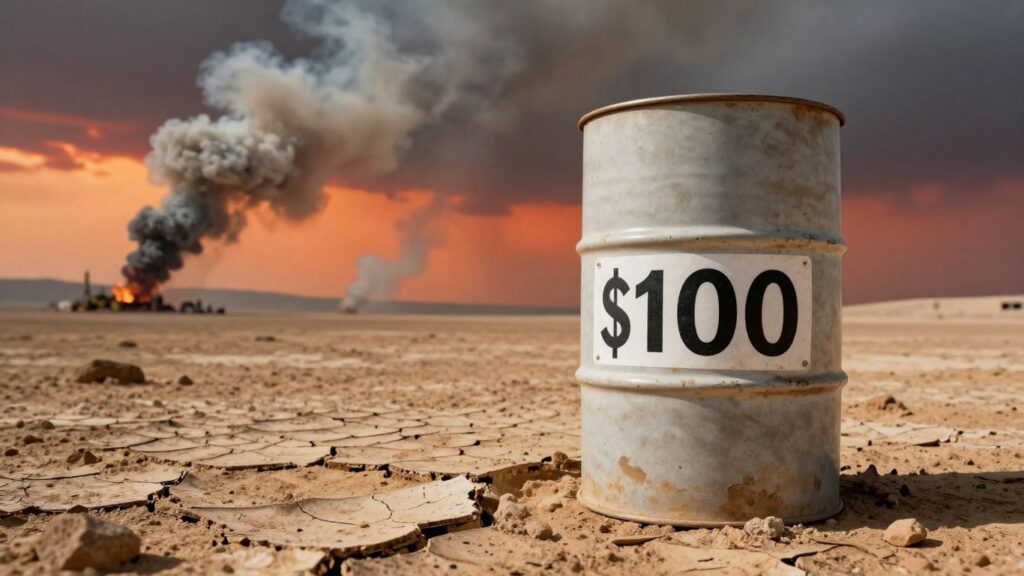 Baril de pétrole à 100 dollars, frappes au Moyen-Orient.