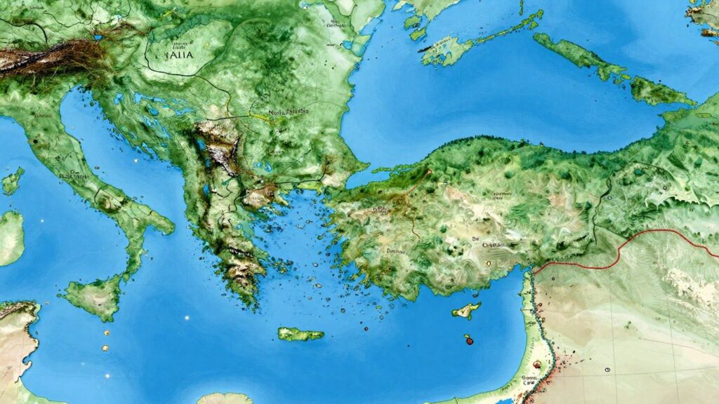 Carte de l'archipel français avec des îles et des côtes.