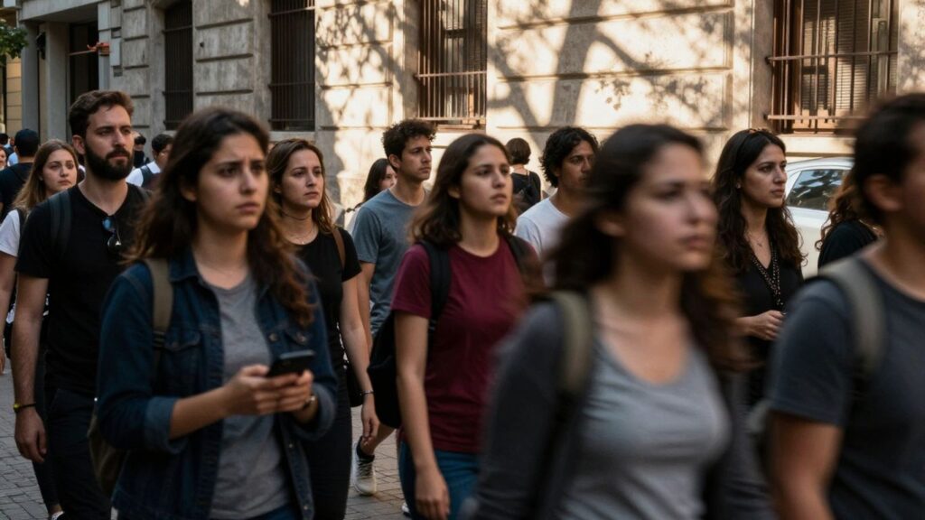 Personnes dans un environnement urbain animé, contrats de courte durée.
