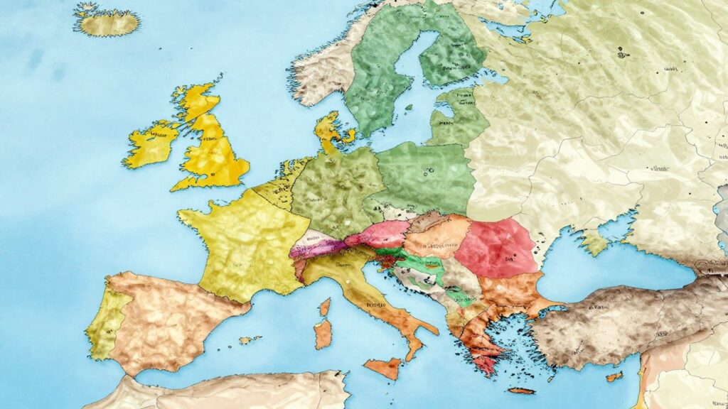 Carte de France divisée en plusieurs régions colorées.