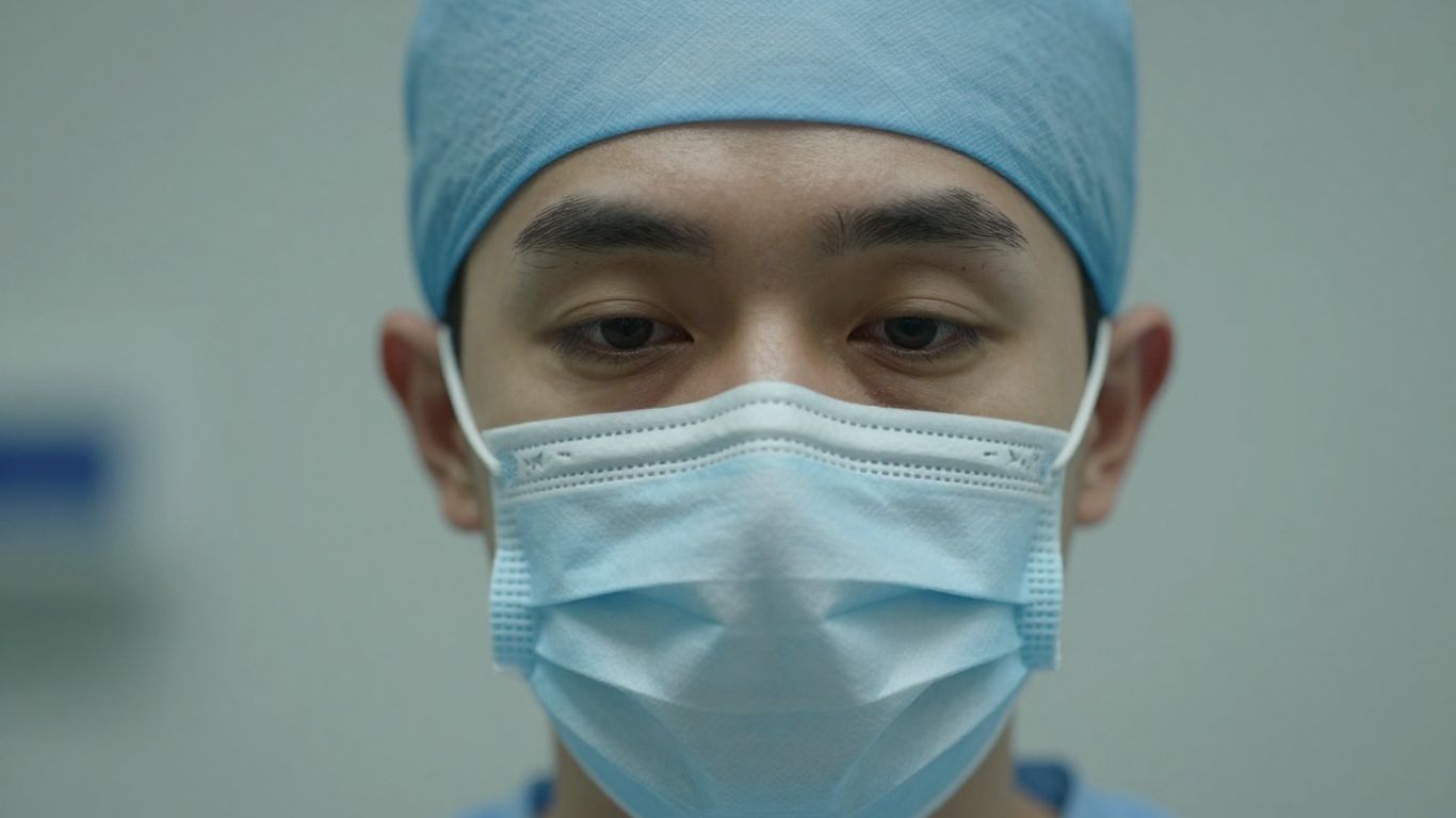 Masque médical couvrant une partie du visage.