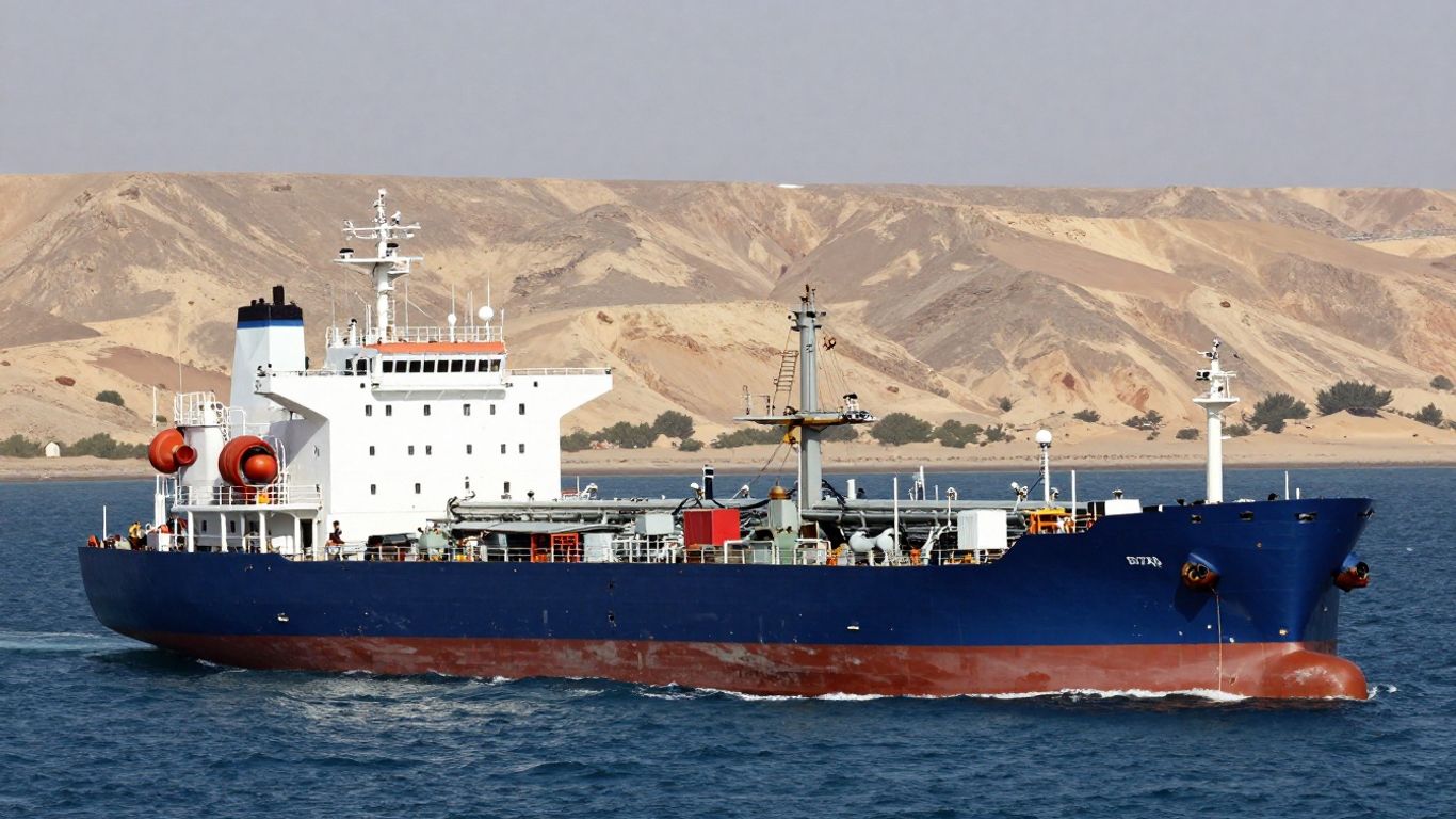 Pétrolier chinois naviguant dans le détroit d’Ormuz.