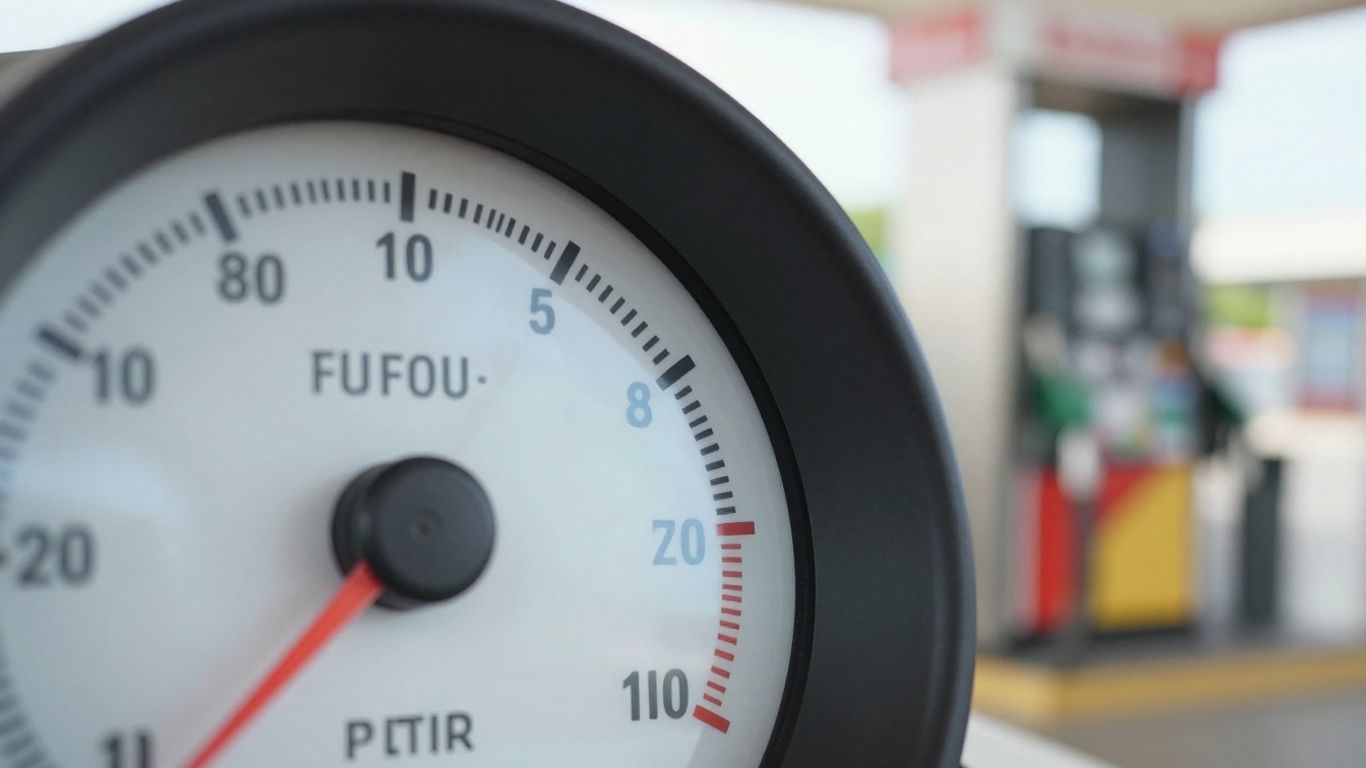 Pompe à essence et aiguille de jauge de carburant.