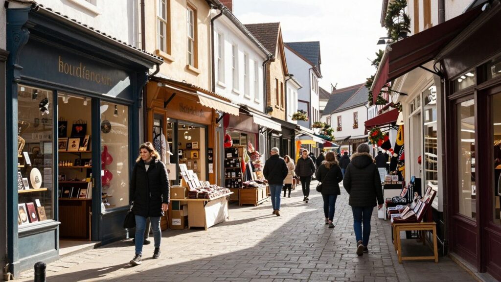 Commerces ouverts un jour férié, ambiance de shopping.